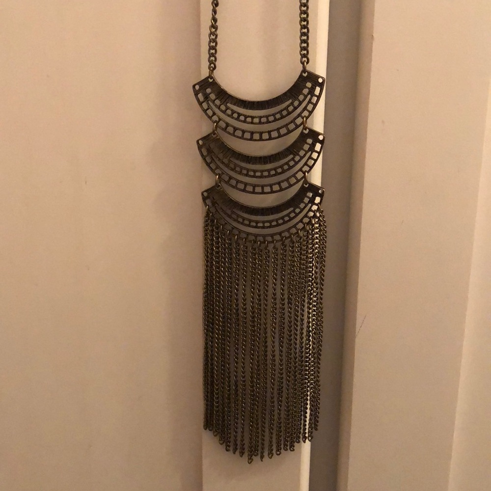 Gold long necklace